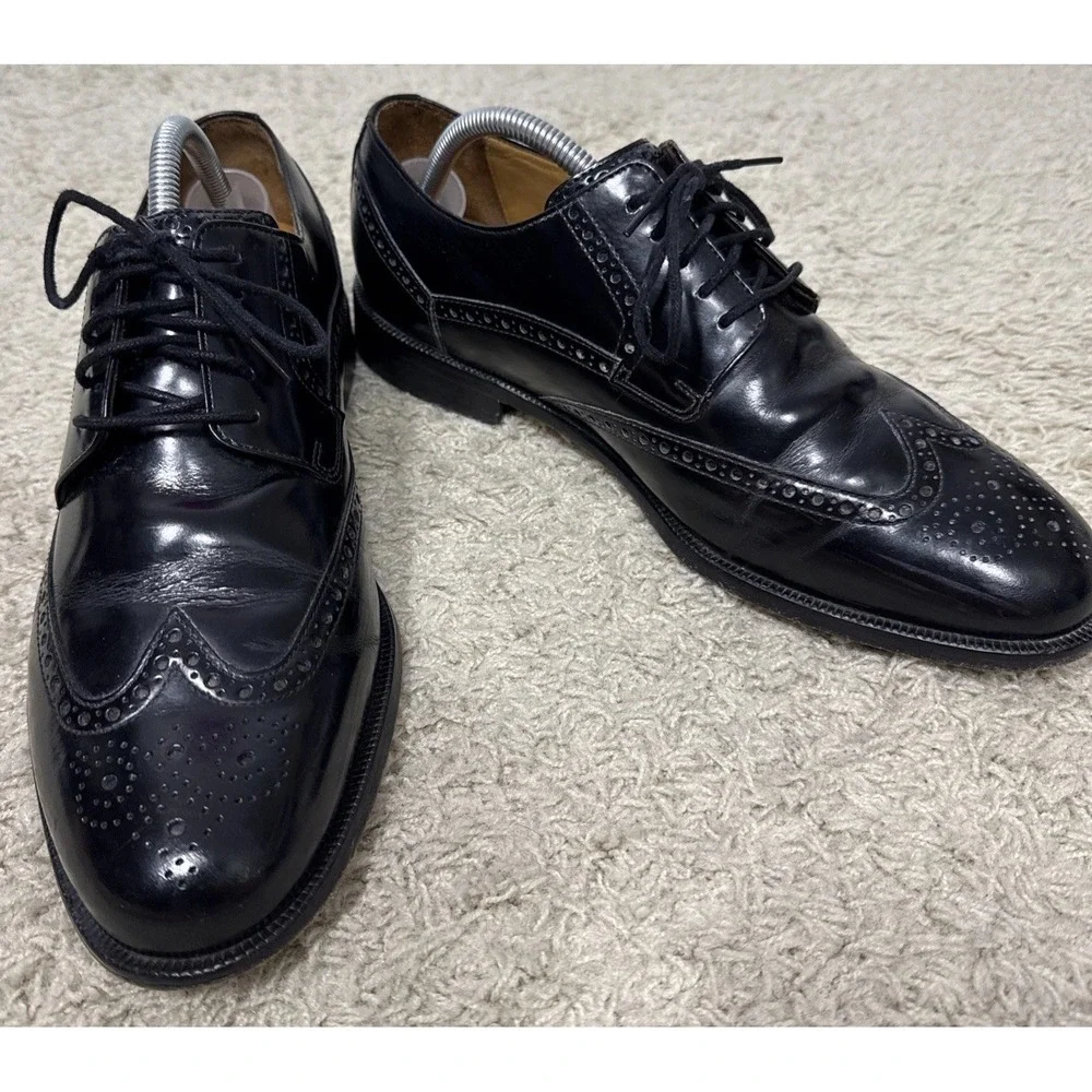 Cole Haan Black Leather Oxford Wingtip Lace Up Dress Shoes Mens 10M Career Work